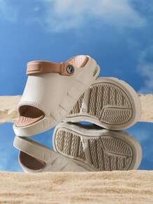 Kids Thick Sole Anti-Slip Fashionable Versatile Beach Sandals, Breathable Lightweight Slip-On Sandals For Boys, Toddler/Little/Big Kids