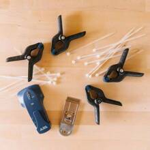 LSHEFKWSGRFBRU  Provides Great Holding Power.4pc Clamp Set: Heavy Duty Plastic Clamps For Garage & Hardware, 1 Year Warranty