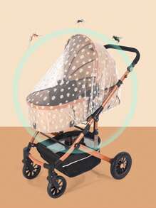 1 pieza Red mosquitera universal para cochecito de bebé, cubierta de malla de protección contra insectos para el coche de bebé con cobertura completa, agrandada y reforzada - Blanco - Ver 4