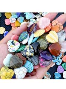 50 PIEZAS/20 PIEZAS Cristales con forma de corazón multicolor, emocionantes cristales con forma de corazón, ideal para equilibrar la energía espiritual para el amor, la meditación, un regalo perfecto, decoración de joyería DIY (color aleatorio)