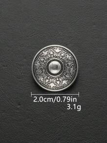 Set de 8 piezas/paquete de botones grandes y redondos con textura vintage y diseño de tótem, adecuados para uniformes, ropa especial, decoración, camisas, suéteres, trajes, abrigos, chaquetas, botones de metal, accesorios de costura DIY de artesanía