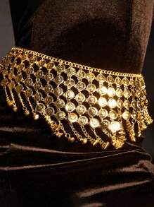 Belly Dance Accessories Gold / Silver Coins Belly Dance Belts For Women Belly Dance Costume Hip Scarf