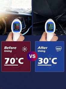 1 pieza Parasol automotriz tipo paraguas, visera solar para parabrisas, bloqueo solar de aislamiento térmico para coche