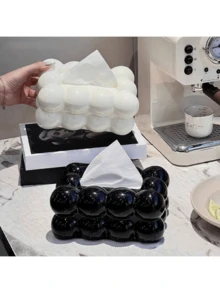 1pc Luxury Creative Plastic Tissue Box Holder, Modern Home And Car Organizer, Decorative Living Room Table Accessory, Premium-Quality Unique Design Tissue Dispenser - Multicolor - View 3
