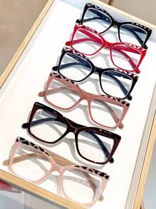 1 Pair Fashion Women Decorative Glasses, Leopard Print Frame Eyeglasses, Suitable For All Seasons, Parties, And Gatherings