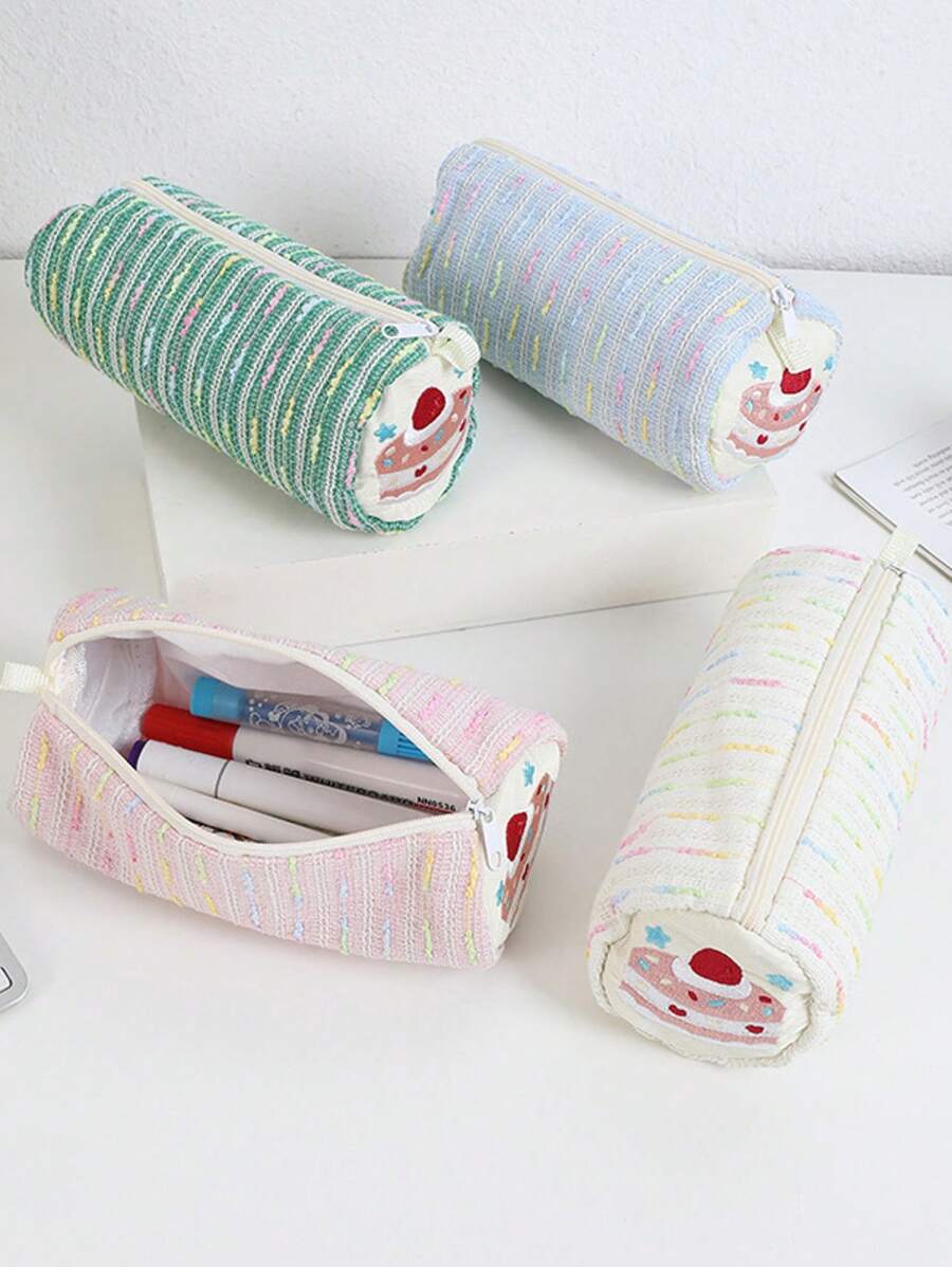 Cute Cartoon Strawberry Cake Pencil Case, Versatile Girly Stationery Storage Bag, Large Capacity Pencil Box For Students - Multicolor - View 1