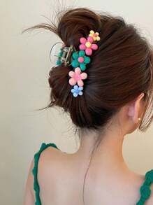 1 pieza Clip de pelo con forma de flor de 5 pétalos de color caramelo, clip de pelo con brillo dulce, pinza de pelo, sujetador de pelo, accesorio para el cabello