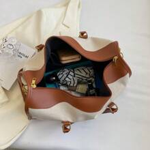 حقيبة سفر كبيرة السعة ذات لون مكتلب، مع إغلاق بسحاب، مناسبة للرحلات التجارية والسياحية وحقيبة المدرسة وملحقاتها