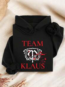 Team Klaus Hoodie, Originals Hoodie, Vampire Inspired Hoodie, Klaus Always Forever Hoodie, Gift For Klaus Lover, Vampire Vibes Hoodie TT413 - 黑色 - 查看 1