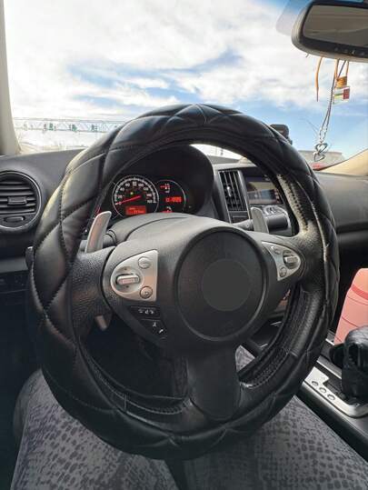 1pc Soft Ultra-Fiber PU Leather Steering Wheel Cover, Universal 15 Inch, Suitable For Ladies And Girls, Fits Cars, Sedans, SUVs, Trucks