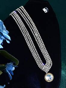 Elegant Women's Hair Accessory Chain, Luxury Crystal Hair Jewelry Headpiece For Brides, Wedding, Birthday Party, Performance Head Jewelry Luxurious Bridal Head Chain For Wedding