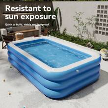 Large Summer Water Entertainment Pool With Ball Pit, Multi-Function Outdoor Portable Pool, Durable PVC, Foldable Home Party Pool