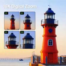 7500万像素数码相机，3英寸翻转屏，WiFi，18倍数码变焦，5K复古Vlog视频录制，配备64GB存储卡，1150mAh可拆卸电池，圣诞节、万圣节、感恩节、生日礼物 - 彩色 - 查看 6