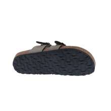 Women's Slide Sandals Adjustable Buckle Open Toe Slip-On Cork Footbed Slides Toe Loop Cross Strap Flat Sandal Comfort Casual Summer Slippers Shoes - 深灰色 - 查看 7