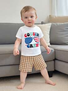 Toddler Boys 4th Of July Shirt, Kids USA Red White And Blue Shirts, American Flag Independence Day Tee 1-6T - 白色 - 查看 3