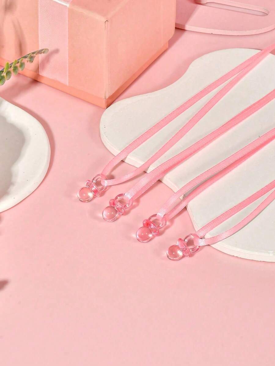 50 件装婴儿沐浴奶嘴项链亚克力婴儿奶嘴派对礼品奶嘴吊饰奶嘴项链适用于婴儿沐浴派对装饰品桌面散落，粉色婴儿沐浴家庭装饰礼物 - 彩色 - 查看 1