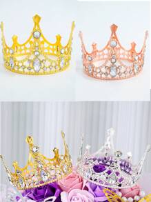 1 件金属迷你皇冠发饰，派对用品花束装饰，适合情人节、妇女节、母亲节、感恩节、圣诞节、婚礼派对花卉装饰、装饰品