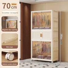 5/4/3/2/1 Layer Foldable Wardrobe Closet Organizer, Apartment Dorm Hanging Clothes Rack Storage Cabinet For Rental House Home Use - Color Mixing - View 12
