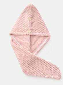 قبعة لتجفيف الشعر للنساء قطعة واحدة، سميكة وفائقة الامتصاص من الفليس المرجاني، منشفة تجفيف شعر سريعة ذات شبكة أناناس ،منشفة ماصة