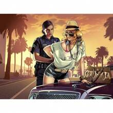 1 pièce Affiche murale avec cadre en option, Pop Art GTA 5 Vices, la capitale sainte, 5 stars, bon citoyen, trio de voyous, photo de groupe magnifique. Collection d'affiches artistiques à décorer la salle de jeu. Peinture HD cadeau de décoration