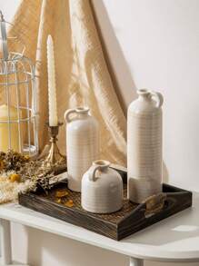 NJCHARMS 3pcs White Ceramic Vase Set, Flower Vase For Farmhouse Boho Home Decorative, Boho Vases For Kitchen, Bedroom, Office, Living Room, Bathroom, Shelf Centerpiece Table Decorations Festival Decoration Gifts Birthday Graduation Room Decor Glass Vase