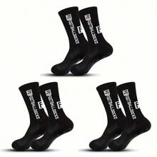 3 pares de calcetines atléticos antideslizantes para fútbol, ciclismo y running - Respirable, que absorbe la humedad, resistente calcetines de tripulación con comodidad acolchada para senderismo y actividades al aire libre - Para hombres y mujeres - Adecuado para deportes y fitness - Excelente regalo para atletas y entusiastas del aire libre