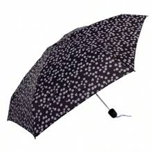 ShedRain Mini Manual Compact Umbrella - Navy Blue: Telescoping Shaft, Floral Pattern, 38" Span - 1 - View 3