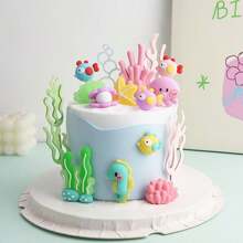 12 Pcs Under The Sea Cake Decoration Ocean Cake Topper Under The Sea Party Supplies Devil Fish, Octopus, Seahorse Cake Decor Under The Sea Theme Birthday Creatuive Party