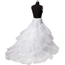 Schleppe Reifrock Tüllrock Neu 2 Ringe Weiß Brautkleid Unterrock Petticoat DE - 1 - View 2