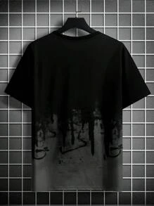 Men's Plus Size Summer Gothic Patchwork Color Short-Sleeve Crew Neck T-Shirt