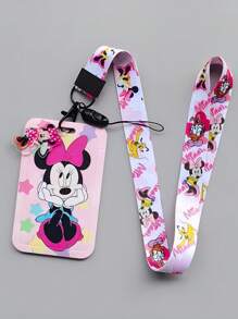 Portacarte di Cartoni Animati  St, Portacard per Studenti con Predino a Trasferimento Termico, Cordino in Poliestere per Badge ID, Regali per il Ritorno a Scuola