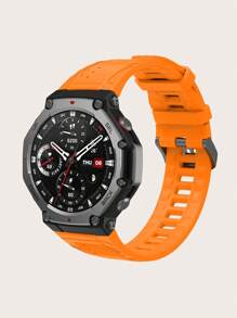 1 件运动风格纯色硅胶智能手表表带，适用于 Amazfit T-Rex 3