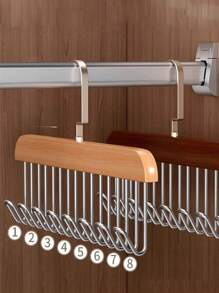 1/2/3 Pcs Cabides de madeira com 8 ganchos, cabides ondulados de madeira real para camisas, coletes, gravatas, armazenamento de sutiãs, organizador economizador de espaço em dormitórios. Podem ser usados para pendurar armários, gravatas, cachecóis, cintos, etc.