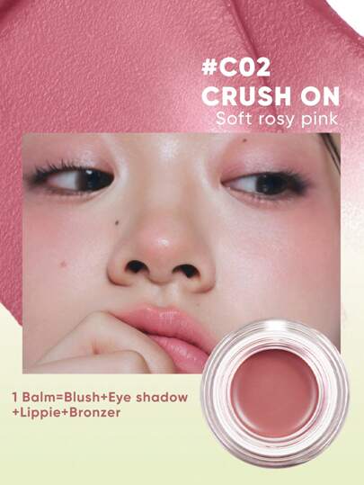 JUDYDOLL 4g Multi-Purpose Hydrating Essence Balm Blush, Full Face Usage, Lipstick, Brightening, Natural Dewy Finish, Suitable For Party, Date Night, Wedding Essentials, Wedding Guest, Bachelorette Party, Graceful Makeup, Natural Commute Makeup, Sweet Makeup, Blood Color Makeup, Date Makeup