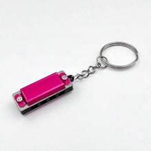 1pc Mini 4-Hole Metal Harmonica Keychain, Beginner Musical Instrument Toy, Birthday Or Holiday Gift - Multicolor - View 16