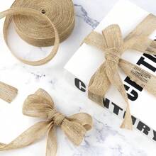 5M/Packung Natürliches Vintage Jute Sackleinen Band Basteln DIY Bögen Hochzeiten Geschenk Verpackung ideal für Sträuße, Jute Stoff Geburtstagsfest Kuchen Heim Dekoration in 6 Größen erhältlich (10mm-38mm)
