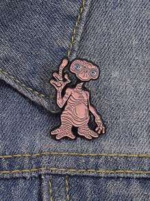 1PC Funny Alien Enamel Pins Cartoon Women's Brooches Pins Badge On Backpack Costume Accessories Creative Jewelry Gifts - Multicolor - View 3