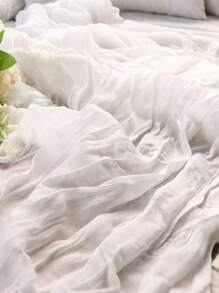 2.95ft*5.90/90cm*180-White Linen Tablecloth - Linen Tablecloth - Tulle Tablecloth Rustic Tulle Tablecloth For Wedding, Birthday, Gift Giving Party, Party Decoration, Valentine's Day Decorations - White - View 10