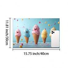 1pc Summer Refreshing Ice Pop, Ice Cream Printed Coffee Machine Drying Mat - Diatomite Printed Placemat, Kitchen Counter Pad, Kitchen Tableware Mat - Soft Diatomite Mat Suitable For Kitchen Counter, Suitable For Coffee Machines, Espresso Machines, Etc.