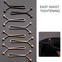 4/8pcs U-Shaped Metal Waist Cincher, Simple Metallic Steel Bead Fastener For Pants, Scarf, Sleeves, Elegant Design, Black/Silver