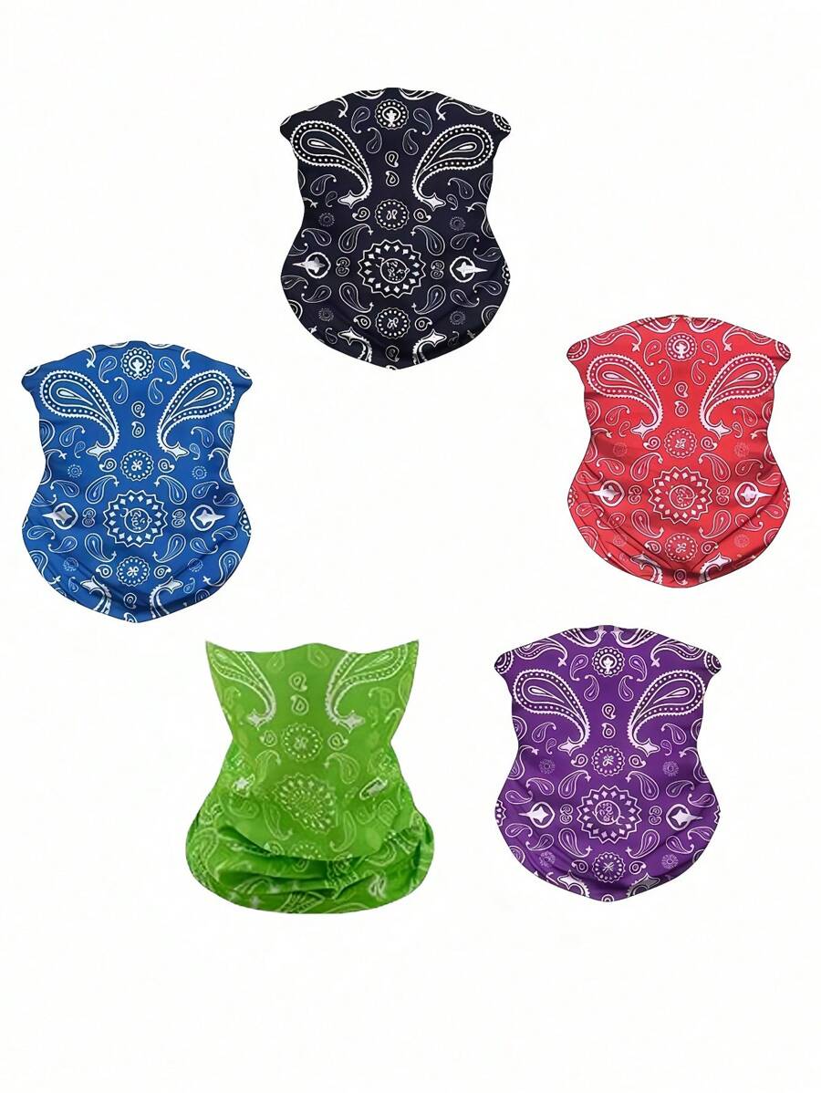 5pcs Crocodile Face Mask Outdoor Neck Gaiter Headband Headwrap Bandana Multifunctional Scarf