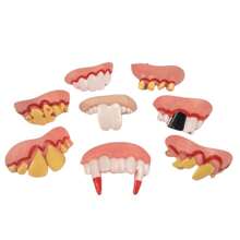 1 قطعة مجموعة أسنان مزيفة مضحكة ب- 8 أنماط، ألعاب مزحة ليوم الأبرياء، إكسسوارات هالوين، هدايا حفلات للأصدقاء، هدية عيد الحب