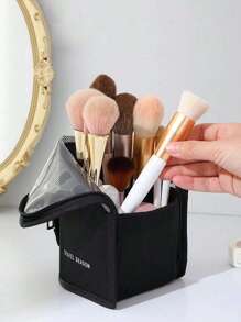 2/1pc Clear PVC Waterproof Zipper Travel Makeup Brush Holder, Portable Makeup Brush Bag, Professional Cosmetic Bag, Foldable Vanity Bag For Wedding Bridesmaid Gift, Mom Gift, Birthday Gift, Friend & Teacher Gift, Home Decor, Bathroom, Bedroom Organizer, Jewelry, Lip Gloss, Nail Polish Storage Bag, Makeup Bag, Desk Organiser, Cosmetic Bag, Makeup Pouch, Vanity Accessories, Make Up Pouch, Make Up Bags, Jewellery Box, Pouch, Makeup Brush Holder, Brush Holder, Perfume Organiser, Pouch Bag, Gifts For Women, Christmas Gifts, Gift Ideas For Women