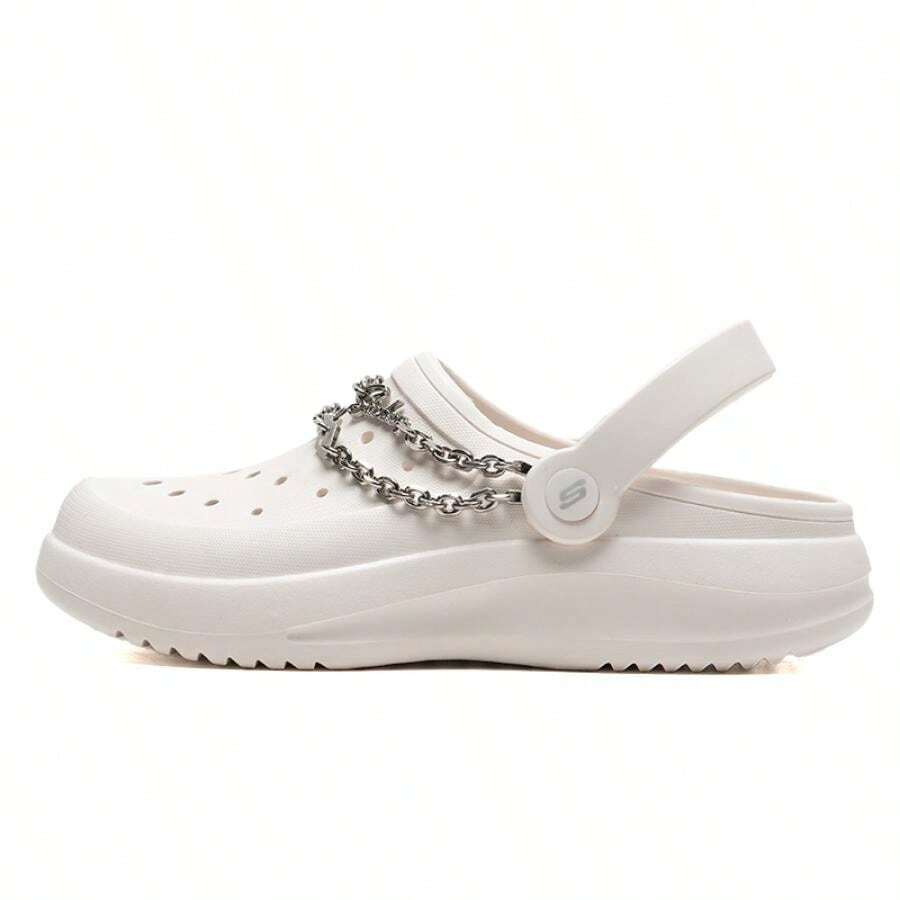 Skechers 女士户外休闲鞋，FOAMIES 女士轻便休闲模压凉鞋拖鞋透气沙滩休闲鞋 111433-WHT - 白色 - 查看 1