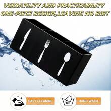 1 件亚克力餐具收纳盒，透明勺子和叉子架，精美 3 隔间餐具收纳盒，易清洁塑料餐具架，适合家庭使用的大型银器收纳盒 - 彩色 - 查看 9