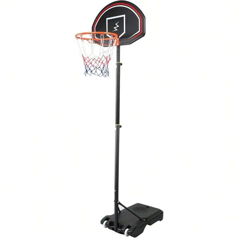 Professional Basketball Hoop Height Adjustable Portable Outdoor Free Standing Basketball Stand Net Set System 1.6M-2.1M With Wheels - Black - View 1