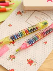 2/4pcs 20 Colors Interchangeable Core Oil Painting Crayon, Crayons Set For Kids' Drawing(Color Random) Colors Oil Pastel Set, Super Soft Rich Color Oil Pastels, Soft Wax Crayons, Painting Crayons, Art Drawing And Coloring, Specialized Morandi Macaron Color Series, Suitable For Art Students, Essential Starter Colors, Back To School Supplies Back To School - Multicolor - View 2