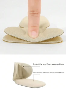 1/2 Paar unifarbene Fersenkissen, Fersen-Einlegesohlen-Pads Anti-Schmerz Anti-Verschleiß Kissen Fußpflege Fersenschutz selbstklebende Rückseite Schuheinlage, moderne Vliesstoff Anti-Verschleiß Anti-Rutsch Fersenkissen für den täglichen Gebrauch, Urlaubsartikel, Reiseartikel, Reisezubehör, Schulanfang, Haushaltsartikel, Haushaltswaren.