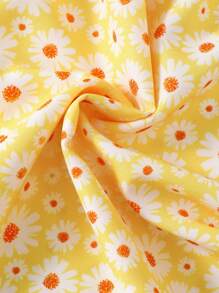 MommBaby Vestito estivo da ragazza con fiocco e bretelle di Mommbabay, vestito da ragazza carino senza maniche con stampa a fiori di margherita e cappello