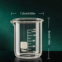 1 pieza Vaso de precipitados de vidrio de borosilicato grueso y transparente, resistente a altas temperaturas, multifuncional, equipo químico de laboratorio, utensilios de cocina resistentes al calor, vaso de precipitados multifuncional - transparente - Ver 14